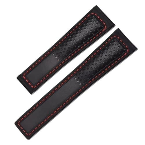 Bracelet montre cuir homme 22mm respirant pour le bureau et les voyages