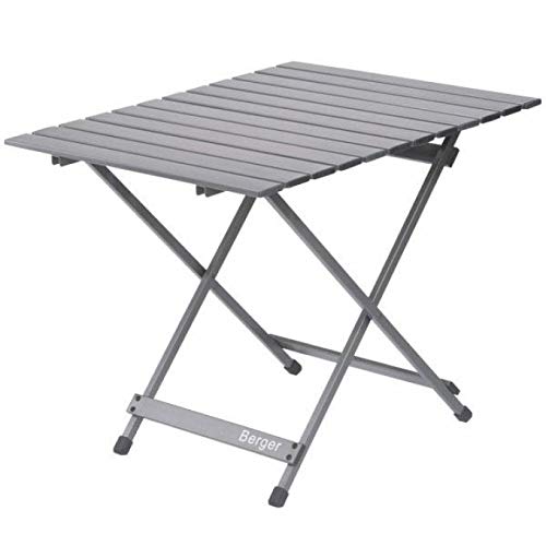 Preisvergleich Produktbild BERGER Campingtisch Klappbar - Klapptisch Camping Falttisch Tragbar aus Aluminium mit Tasche für Picknick, Kochen, Garten, Wandern und Reisen - 50x50cm