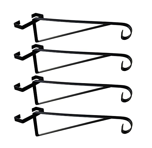 Selections Metal Hanging Basket Brackets Hooks Hangers for Concrete Fence Posts - Pack of 4