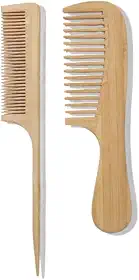 Pente de Madeira Bambu Anti-Estático Cabelo e Barba Profissional(Pente Fino)