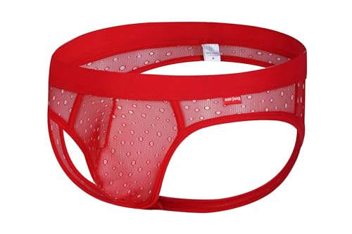 Men's Jockstrap Athletic Supporters Underwear Sexy Mesh See-Through Low Rise Performance Jock Strap3