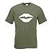 Kiwistar Baiser la Bouche Design2 T-Shirt Homme imprimé Motif Fun Motif Coton S M L XL XXL en 15 Couleurs différentes
