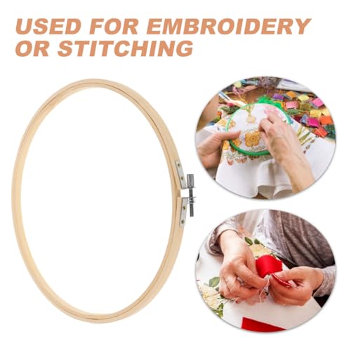 Image of HAPINARY 10.23 Inch Embroidery Hoop Frame DIY Cross Stitch Circle for Needlework Sewing Crafts with Smooth Tightening for Beginners and Hobbyists