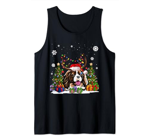 Cavalier King Charles Spaniel Santa Hat Suéter de Navidad Camiseta sin Mangas
