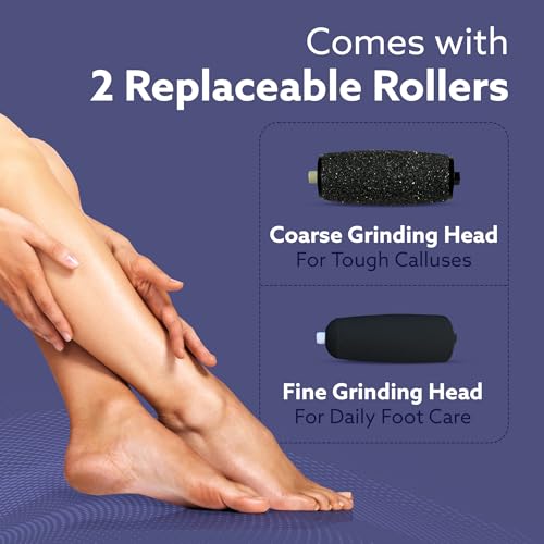 Image of AGARO Electric Callus Remover with 2 Replaceable Heads - Rechargeable Foot Scrubber for Dead Skin & Cracked Heels Pedicure Machine with 120 Minutes Runtime CR1717