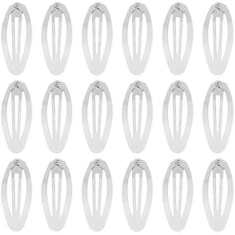 SUNNYCLUE 100Pcs Silver Snap Hair Clips Cover