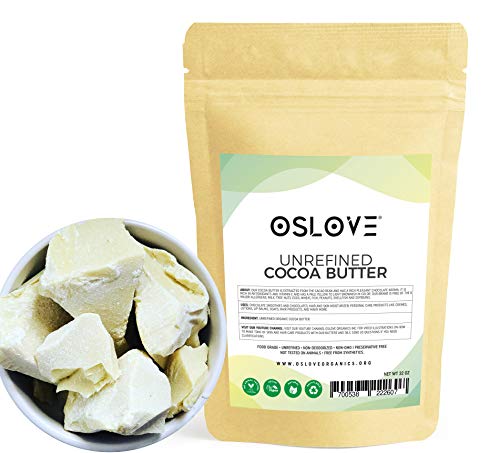 Oslove Organics Organic Cocoa Butter Food Grade 2Lb Raw, Non-Deodorized, Unrefined - Best Cocoa Butter For Diy Body Butter And Delicous Home-Made Chocolate #TOP3
