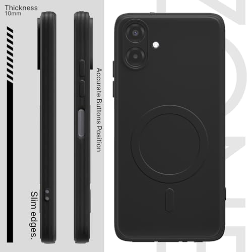 Image of Pikkme Back Cover for Samsung Galaxy F70e 5G | M07 | F07 | A07 | A07 5G Soft Matte Silicone | Slim Fit | Mag-Safe Design (Mag-Safe Not Support) Camera Protection Bumper Case (Black)