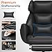 GABRYLLY Ergonomic Chair with Footrest – Wide Cross Legged Chair with Reversible Armrests, 120°Tilt, Lumbar Support,Heavy-Duty Base, Big and Tall Executive Chair Plus, Black, GY82766