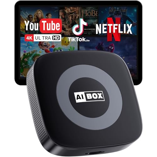 Ai Magic Box for Streaming Netflix/YouTube/TikTok, Wireless CarPlay Adapter Dongle Support TF Card for OEM Wired Car Play & Android Auto Cars Ai Box Carplay