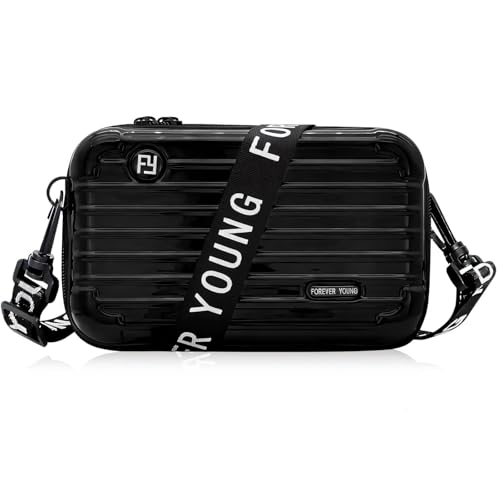 GIUSOBG Bolsos Mujer Bandolera 18*11*6cm Bolso Mujer Pequeño Multifunción con Larga Desmontable Ajustable Correa de Hombro, Mini Bolso Satchel para Señora, Mujer, Viaje De Compras y Trabajo (Negro)