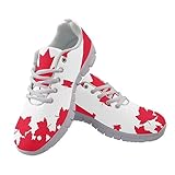 Jeiento Sneakers Red Maple Leaf Outdoor Mesh Workout Casual Running Shoes Canadian Flag Tennis Shoes Athletic Walking Shoes 11