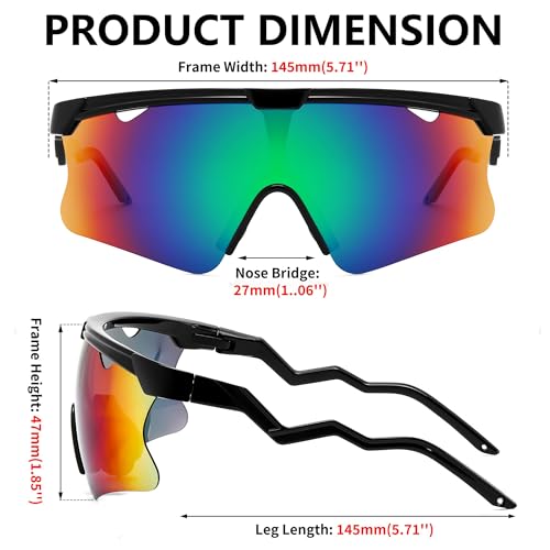 Image of FEISEDY Sunglasses for Men and Women, Polarized Large Retro Rimless Glasses TR90 Frame for Baseball, Cycling, Sports B4073