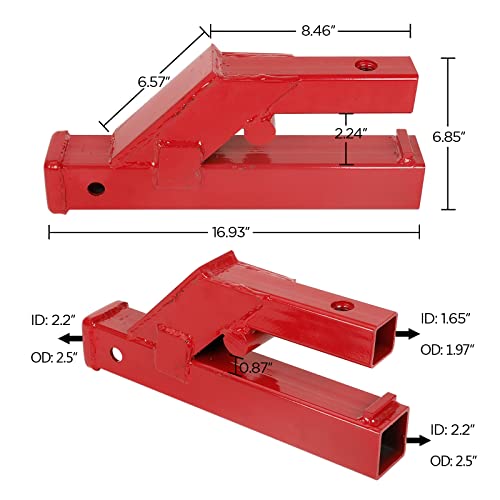 Gooeap Clamp On Trailer Hitch Tractor Ball Bucket Trailer Receiver Hitch 2" Hitch Mount Adapter Compatible With Deere Bobcat Tractor Bucket Red #TOP3