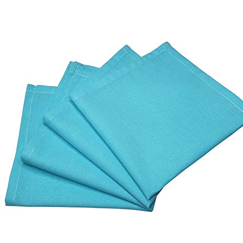Guardanapo de Tecido Azul Turquesa 32cmx32cm - 4 unidades