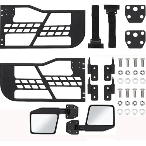 Garvee Off Road Tubular Half Doors for Wrangler JL 2018-2025 - Set of 2 Tube Half Doors with Side View Mirrors