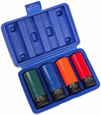 US PRO 4pc Deep Wall Impact Sockets for Alloy Wheels 1/2" Drive 17-22mm 3724