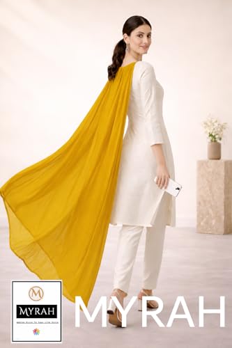 Image of MYRAH Chiffon Solid Casual Daily Use Dupatta For Women's & Girls Length - 2.50 Meter