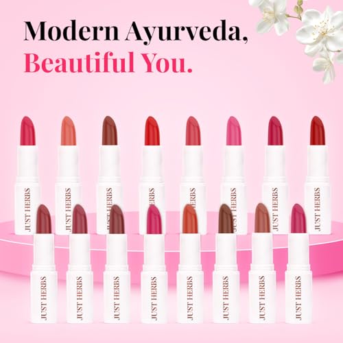 Image of Just Herbs Ayurvedic Lipsticks Half size