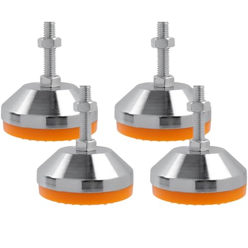 Image of M8x50mm Leveling Feet, 2200 lb Capacity Heavy Duty Adjustable Swivel Furniture Glides, 2.33 Inch Anti-Slip Base, Rubber Feet Levelers for Table, Shelves, Workbench, Cabinet, Machine, 4Pcs