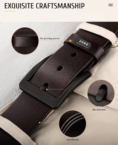 Image of ZORO Men's Genuine Leather Belt for Men | Black,Brown,Tan