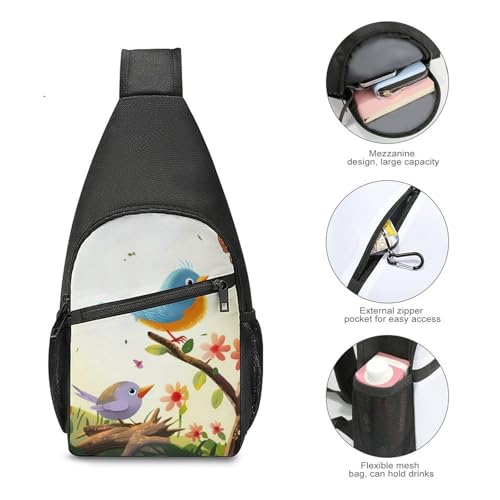 Birds And Butterflies Sling Bag mochila deportiva para senderismo miniatura 5