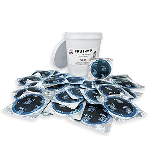 Image of Rema Tip Top FRU1-MP Fabric Reinforced Tire Repair Patches, 2-1 /2 inch 1-Ply Repair Units, 25 Count for Professional Tire Service