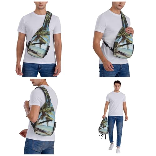Bolso cruzado Beach Palm Tree para hombres y mujeres miniatura 2
