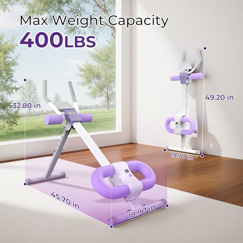 Image of MR. CAPTAIN Ab Machine, Adjustable Ab Trainer Machine for Abs Workout at Home Gym, Foldable, LCD Monitor, Device Holder, 400 LBS, Abdominal Trainer for Stomach Workout
