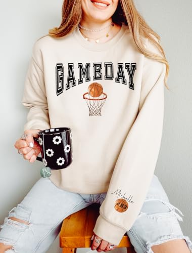 Personalized Basketball Game Day Shirt, Basketball Gameday Unisex Sweatshirt, Custom Basketball Shirts, Gift for Basketball Lover, Game Day Sweater3