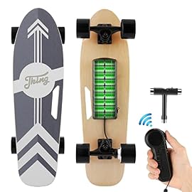 Caroma Skateboard électrique avec Télécommande sans Fil, Moteur 350W, Vitesse 20KM/H, Portée 10-12KM, Charge Jusqu'à 100KG, Planche à roulettes électrique pour Adolescents Adultes