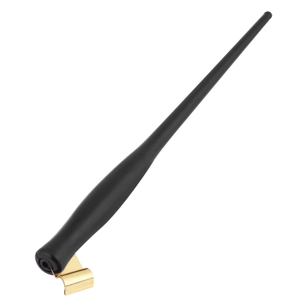 English Calligraphy Pen Holder, Plastic Dip Pen Handle Black Oblique Nib Pen Holder with Removable Metal Flange for Writting English Calligraphy