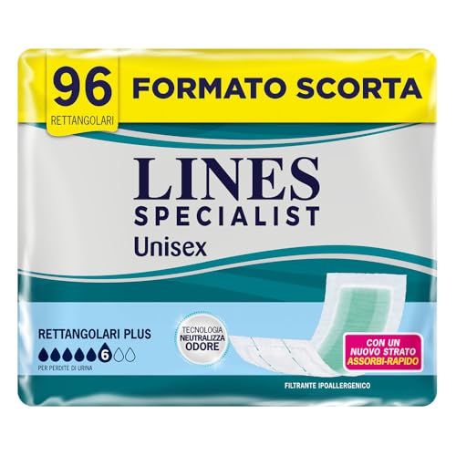 Lines Specialist Pannoloni Rettangolari, Pannoloni per Incontinenza Donna e Uomo,