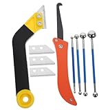 LIFKOME Herramientas para Eliminar Lechada de Azulejos con Mango Antideslizante de Goma Kit Profesional para Limpiar Juntas Cocina y Baño Incluye Cuchillas y Espátulas Resistentes