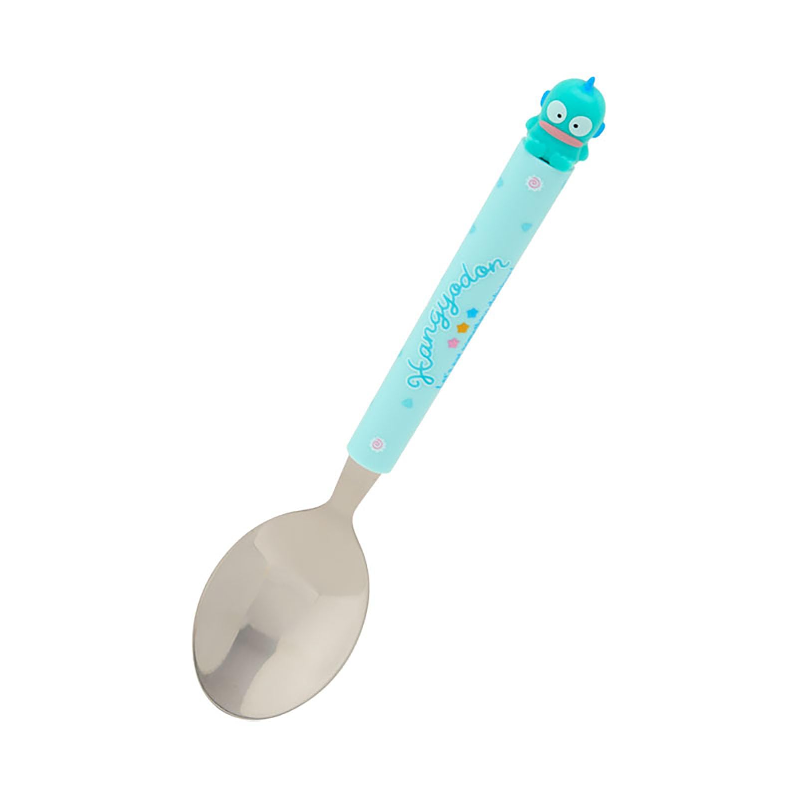Sanrio Hangyodon Spoon with Mascot Figure Green Stainless Steel Japan
