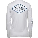 Salt Life Womens Simply Salty Long Sleeve Performance Shirt, White, Large US