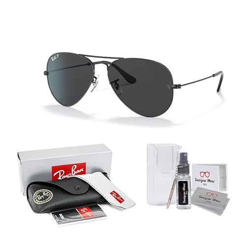 Ray-Ban RB3025 Metal POLARIZED Aviator Sunglasses For Men For Women +BUNDLE with ACCESSORY EYEWEAR KIT2