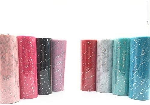 Rotolo di tessuto in tulle con paillettes glitterate per lavori fai da te, decorazioni per matrimoni, feste di compleanno, materiale versatile per tutù per progetti creativi