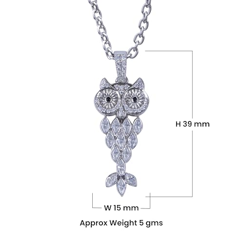 Dfine Jewelry Store Iced Out Marquise Owl Necklace 925 Sterling Silver Chain