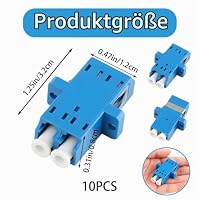 JiaHeHe LC-LC LWL Stecker Koppler, Duplex Single-Mode Glasfaser Adapter für Netzwerk, 10 Stück UPC Kupplung, Verlängerungsbox für FTTH – Ansicht 2