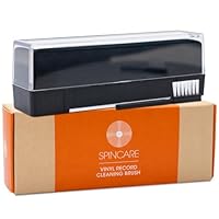 Schallplattenbürste | Spincare Samt Plattenbürste für LPs mit Schutz-Staubabdeckung | Schallplattenreiniger für Album-Pflege | Vinyl Reiniger gegen Staub & Schmutz