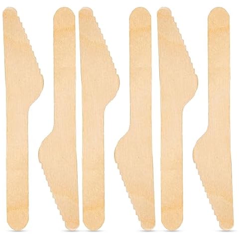 CHEF ROYALE 50 x Crafted Wooden Disposable Knives Cover
