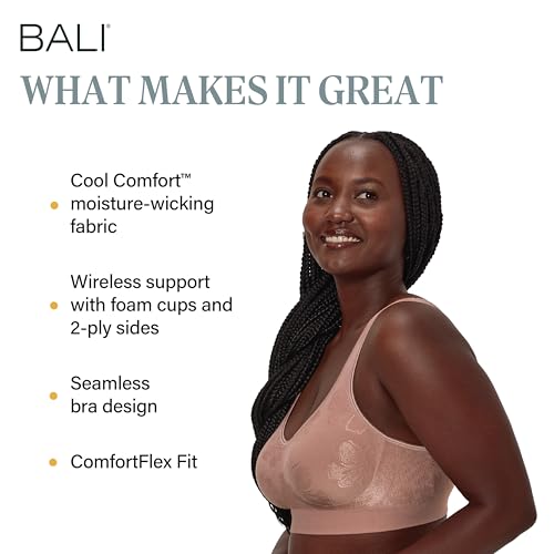 Image of Bali Women's Wireless Bras for Women - Comfort Revolution Wireless Bra - Adjustable & Supportive - Plus Size Women
