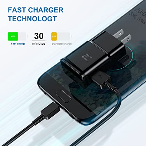Cndons Type C Charger Fast Charging, 2 Pack Usb C Android Phone Wall Charger Block & 6Ft Charge Cable Cord, For Samsung Galaxy S8 / S9 / S10 Plus Active S10E thumb #1