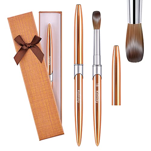 GSWOI 100% Kolinsky Acrylic Nail Brush(Size 18,Upgrade gift box),Acrylic Powder Brush for Nail Art 3D Round Shape (Size # 6/8/10/12/14) ,Nail Brushes for Acrylic Application
