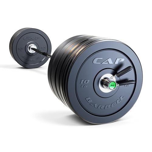 Image of CAP Barbell Olympic Weight Set with 7ft Barbell & Bumper Plates | 160-370 lbs | Multiple Options