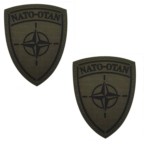NATO OTAN NRF Patchs de moral camouflage infrarouge réfléchissant pour club de pêche, brassard militaire avec crochet au dos, 7 x 9,5 cm
