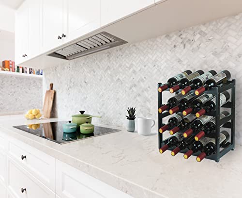 image for Homevany Bamboo Wine Rack, Sturdy and Durable Wine Storage Cabinet She