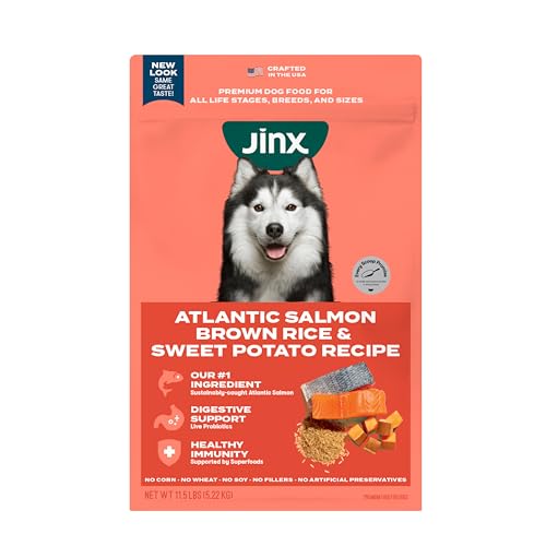 Jinx Premium Dry Dog Food, for All Lifestages - Real Salmon, Brown Rice & Sweet Potato Kibble with Superfoods for Immune Support & Probiotics for Digestive Support - No Fillers - 11.5lb