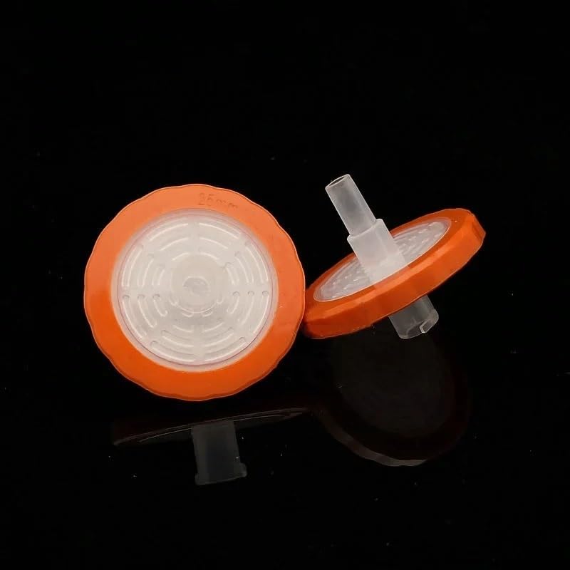 100 Pieces Disposable Microporous Syringe Filters - 13mm & 25mm PTFE Hydrophobic Membrane for Lab Filtration(13mm 0.00022mm)